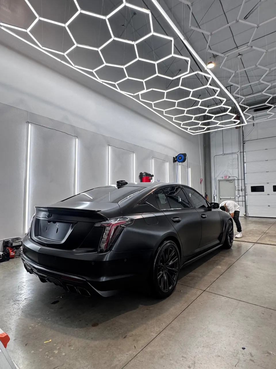 Cadillac CT5-V Blackwing satin black PPF rear view Shrewsbury MA
