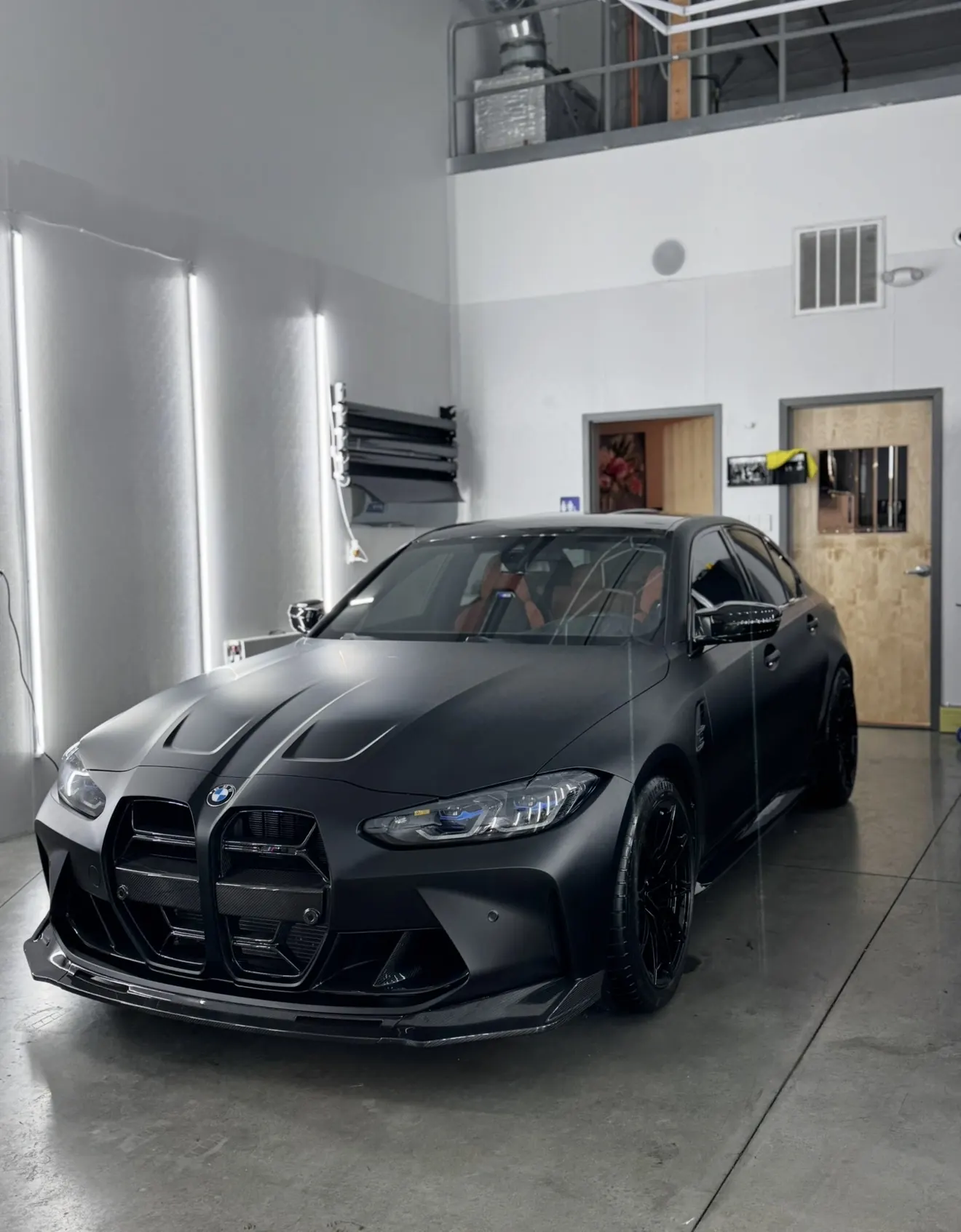 BMW M3 Competition matte black PPF carbon front lip Shrewsbury MA