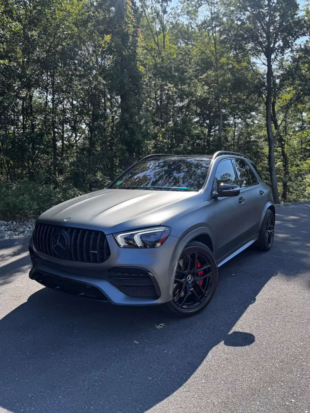 Mercedes-AMG GLE 53 satin matte PPF front quarter detail Central MA