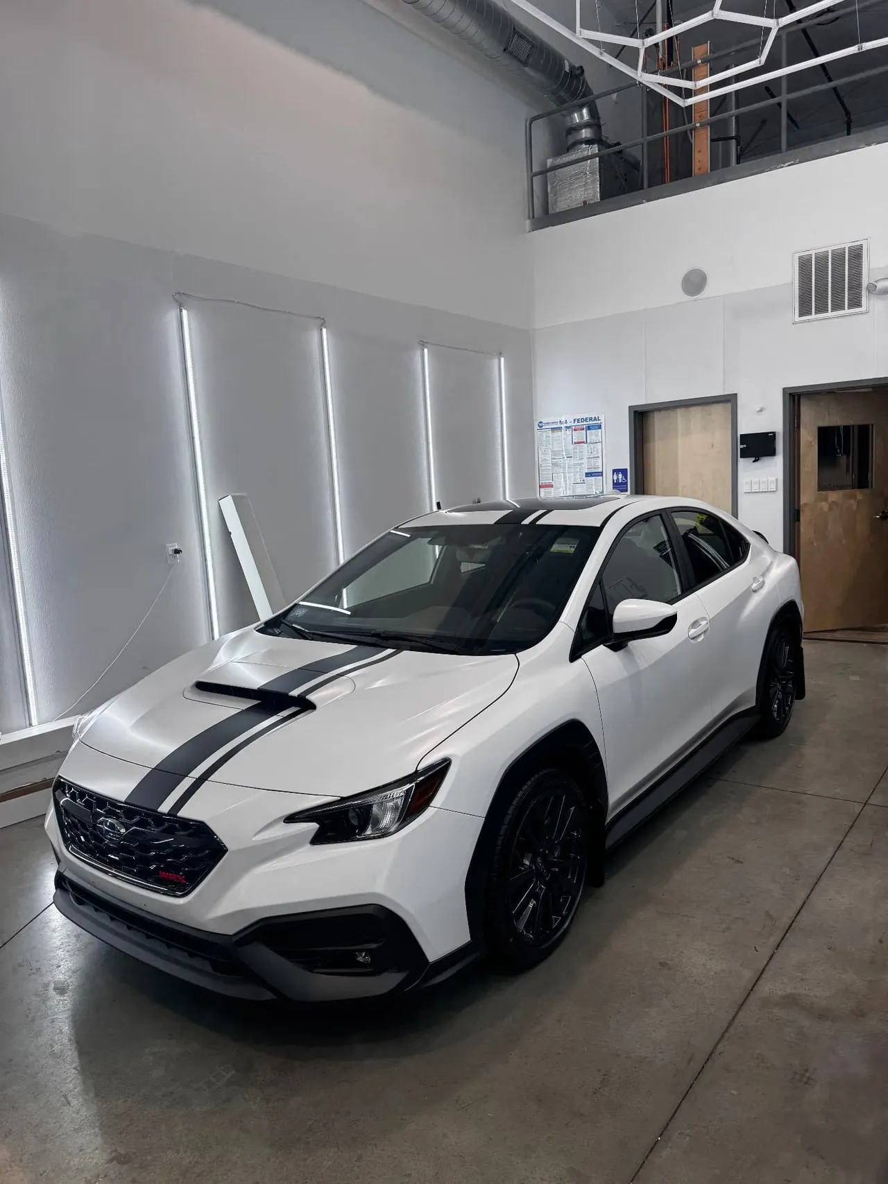 Subaru WRX satin white PPF front quarter view Shrewsbury MA