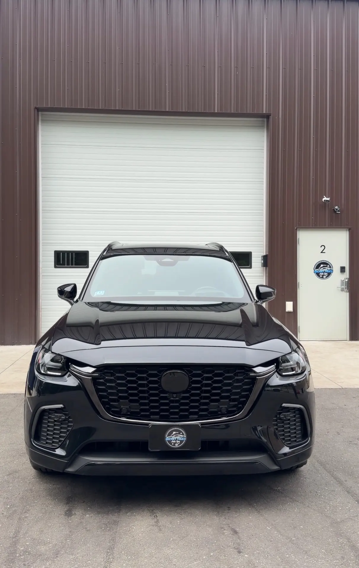 Mazda CX blackout grille and emblem swap front view Shrewsbury MA