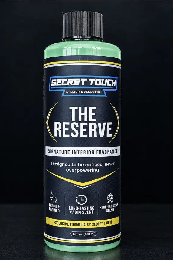 Secret Touch The Reserve Air Refresher front label - 16 oz signature car fragrance spray