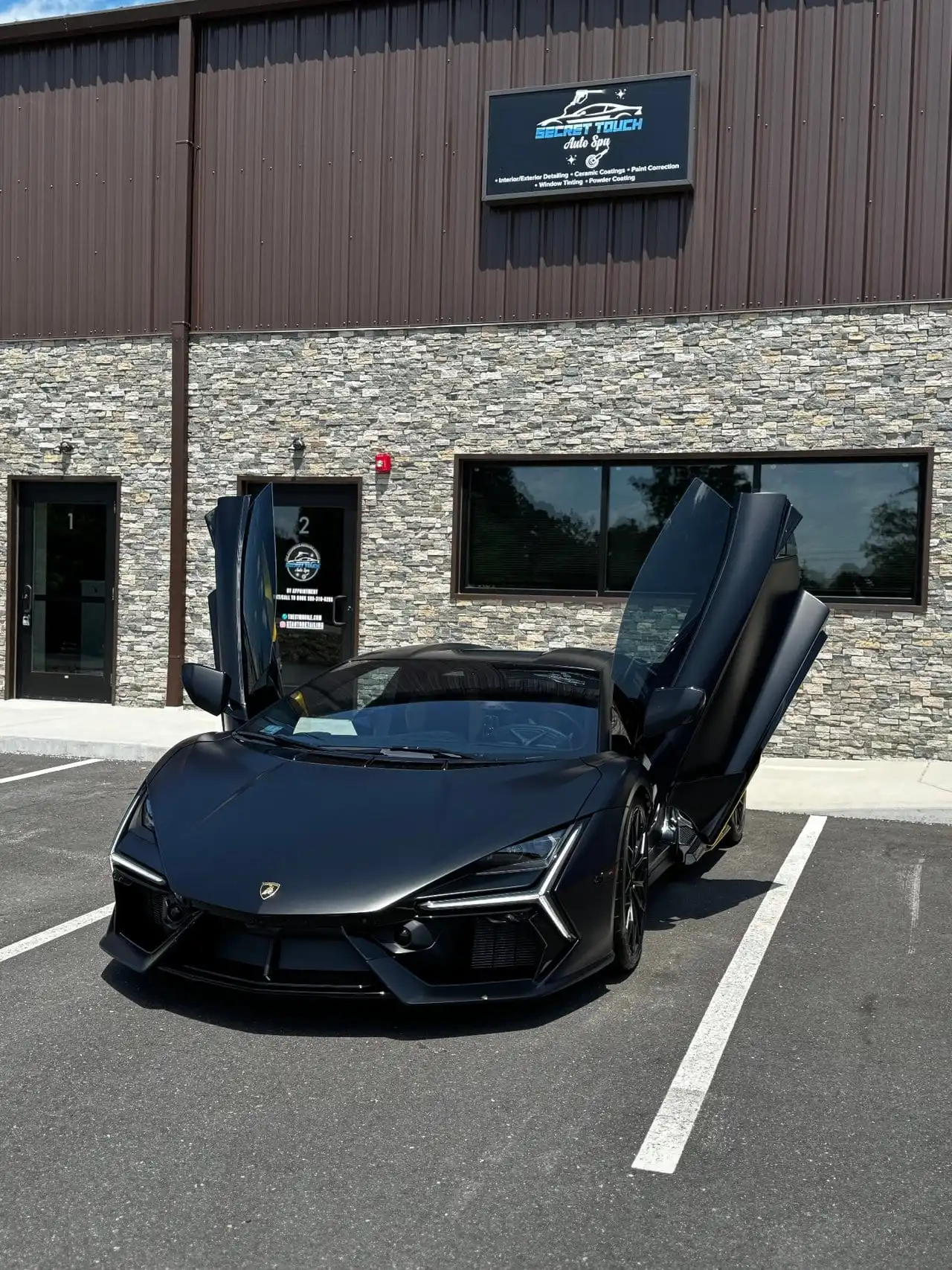 Lamborghini Revuelto with premium ceramic coating at Secret Touch Auto Spa Shrewsbury MA