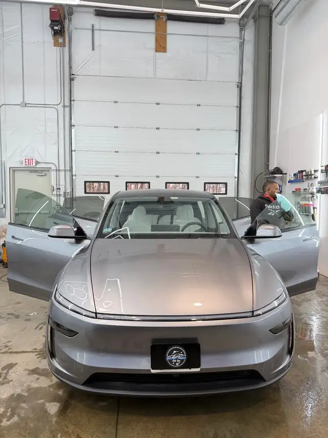 Window tint installation at Secret Touch Auto Spa in Shrewsbury MA